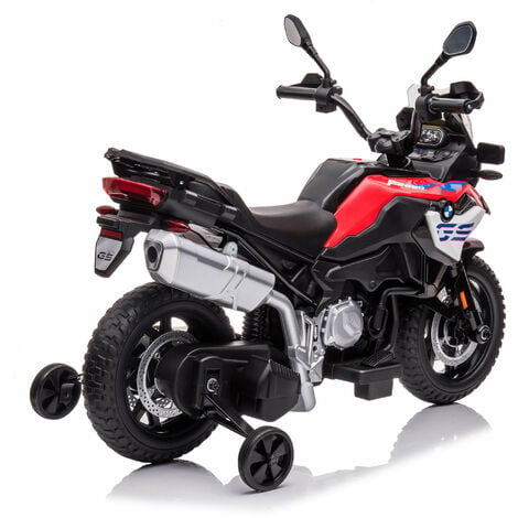 MOTO ELETTRICA PER BAMBINI MOTOCICLETTA 2 POSTI CON USB MP3 LED SOSPENSIONI  E RUOTE IN GOMMA AD ARIA ROSSA