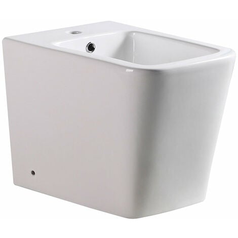 Coppia di Sanitari WC e Bidet a Terra Filo Muro in Ceramica 36,5x56,5x41cm  Bianco – acquista su Giordano Shop