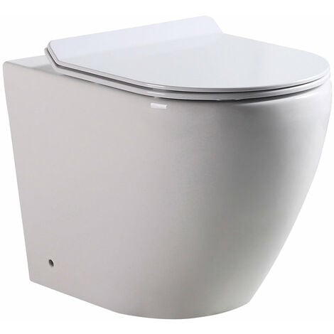 Coppia Di Sanitari Wc E Bidet A Terra Filo Muro In Ceramica X