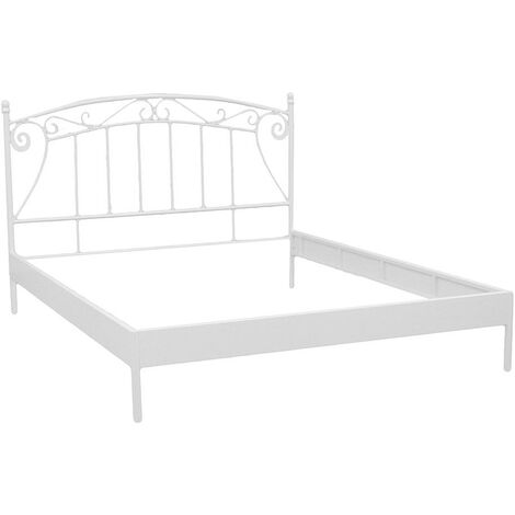 Struttura Letto Matrimoniale In Metallo 160x200cm Adami Viareggio Classico Bianco