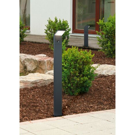 Palo Da Esterno Contemporaneo H218Cm Quadrata Alluminio E Vetro Nero 3 Luci E27 Sovil 342 06
