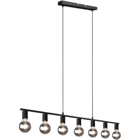 TRIO Leuchten Lampada A Sospensione LED Dimmerabile Nero Opaco, Con Lampadina Inclusa GU10 5W 400lm 3000K, Altezza 150cm - 3