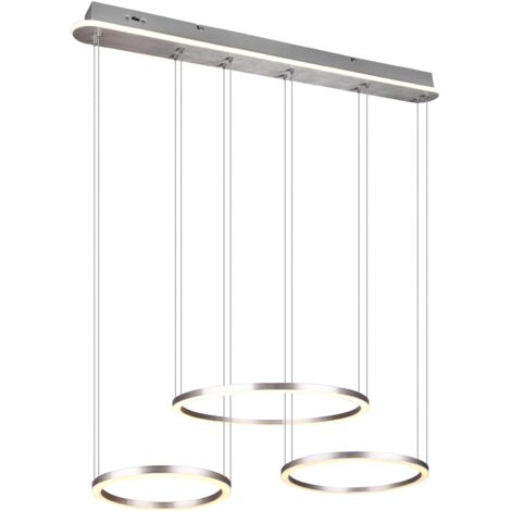 Eglo Maserlo suspension lamp in nickel finish steel and fabric