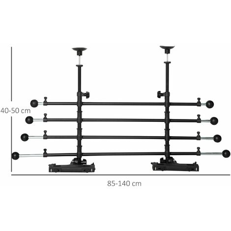 Griglia Divisoria per Auto 85-140x40-50 cm in Ferro e ABS Nero