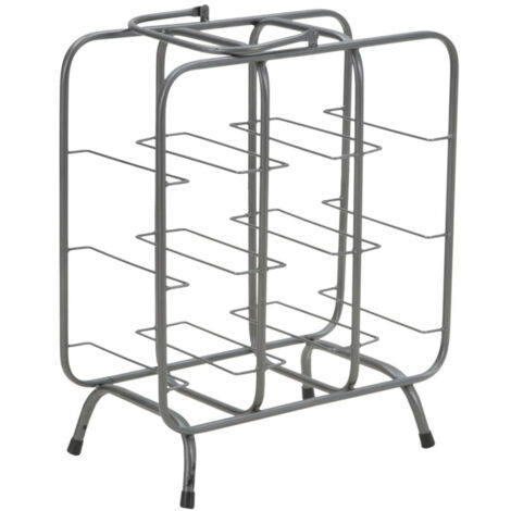 Porta Bottiglie Rack Quadrato 9 Posti 40x23x47,5 cm in Ferro Grigio (1/5)