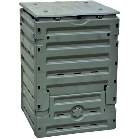 VOUNOT Compostiera Da Giardino 300L - Plastica Riciclata, Compostaggio Rapido, Assemblaggio Senza Utensili, Nero/Verde - Foto 10