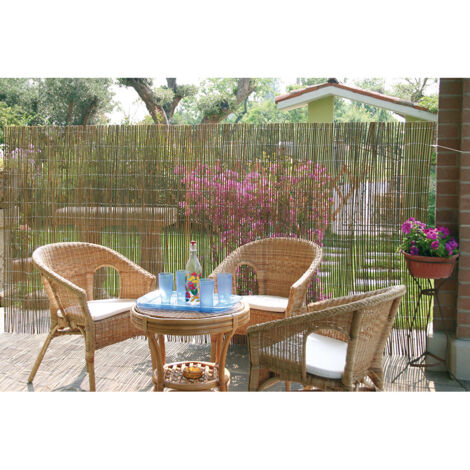 Arella Frangivista da Giardino in Bamboo 2x3m Rama Canes Naturale (1/4)