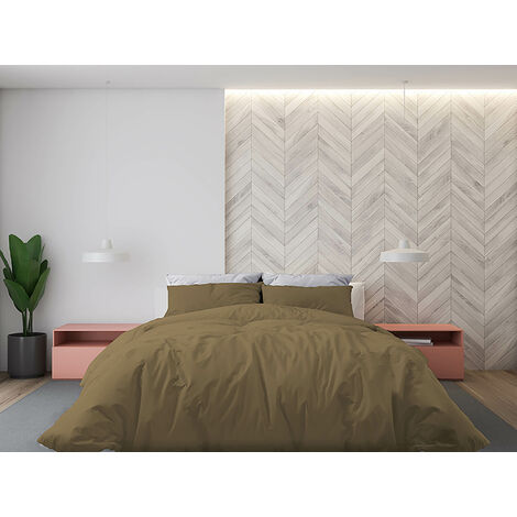 Copripiumino Matrimoniale 220x240 Con Cinghiale Marrone - Set In Microfibra Con 2 Federe 50x80