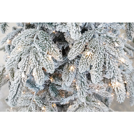 Albero Di Natale Artificiale Sottile Con Base 210 Cm Pvc