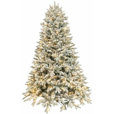 Albero di Natale Artificiale Innevato 240 cm 74 Rami con 680 LED Pino della  Maiella Verde