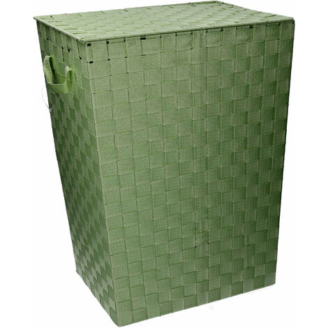 Cesto Portabiancheria in poliestere verde chiaro rettangolare cm 40x30xh53