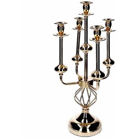 Candelabro metallo nero e oro 25 cm PANAY