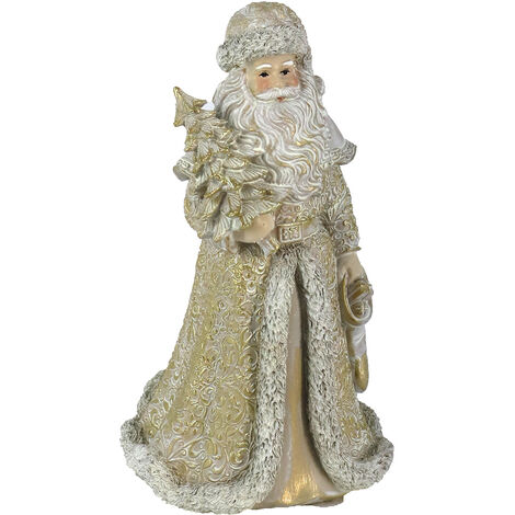 Pupazzo Babbo Natale in Resina oro cm 16,5x14xh32