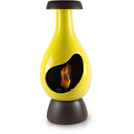 Camino a Bioetanolo da Pavimento in Ceramica 35x70 cm Fagiolo Basso Giallo