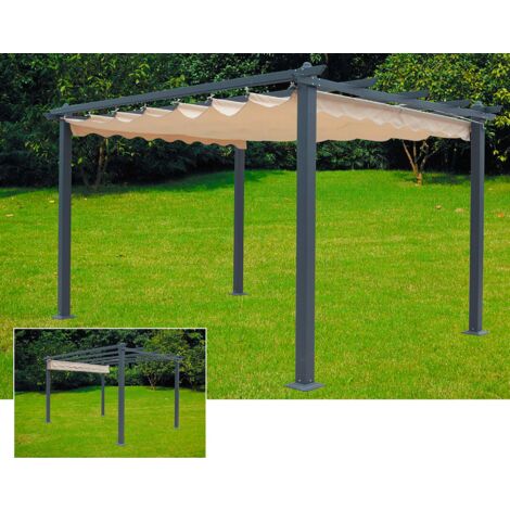 Tenda Retrattile Da Parete Tidyard 3x4 M In Acciaio E Poliestere, Impermeabile E Anti-UV, Per Terrazza E Giardino