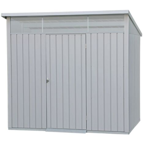 Festnight Capanno Per Legna Da Giardino In Acciaio Zincato Grigio – 163x83x154 Cm, Capacità 2m³, Con Pavimento Rialzato - 3