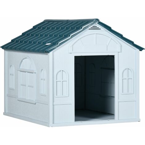 Cuccia per Cani di Taglia Media e Piccola max 20kg 65x75,7x63 cm in Polipropilene Impermeabile Blu