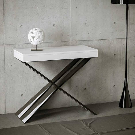 Consolle Allungabile in Legno e Ferro H77x40x90/300cm Itamoby Diago Bianco Frassino Classica (1/5)