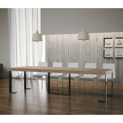 Consolle Allungabile in Legno e Ferro H77x40x90/300cm Itamoby Futura Premium Rovere Folding