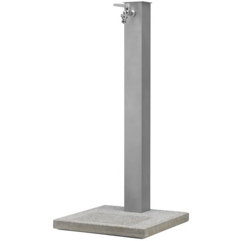 Fontana da Giardino con Rubinetto e Base in Cemento Belfer 42/QBM Alluminio