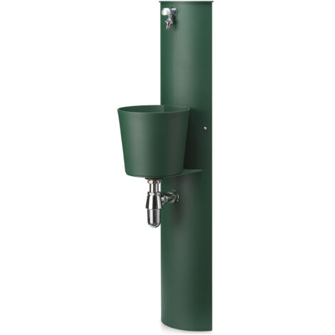 Fontana a Parete da Giardino con Rubinetto e Secchio Belfer 42/PRT Verde