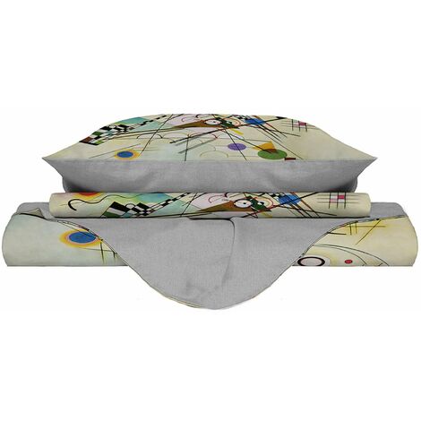 Copripiumino Matrimoniale Con Stampa Sul Sacco E Federe Doubleface Petali 414077