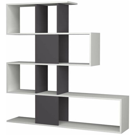 Libreria bifacciale Aktif 145x145x29 cm bianco ghisa