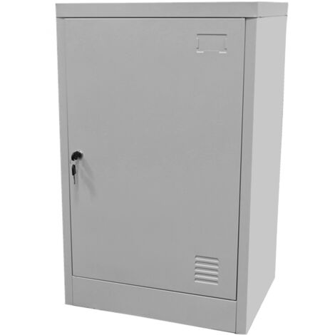 Armadietto Metallico 1 Anta 1 Mensola 80x40x50 cm con Serratura a Chiave in Acciaio Grigio