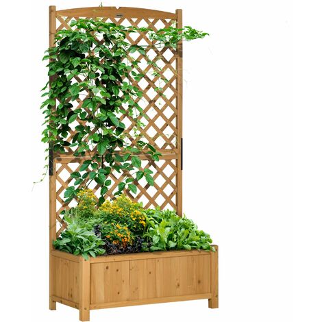 Fioriera da Giardino 90x45x180 cm con Traliccio in Legno d'Abete Giallo (1/5)