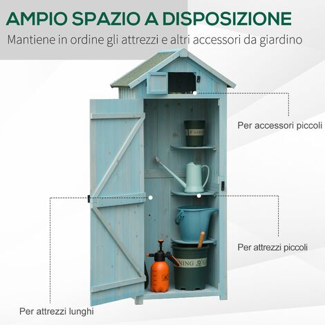 Casetta Box da Giardino Porta Utensili 77x54,2x179 cm in Legno