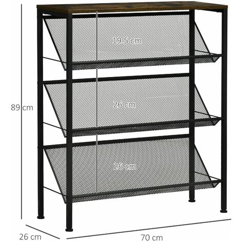 Scarpiera Armadio a 10 Ripiani, Capacità Fino a 54 Paia di Scarpe,  Portascarpe Mobiletto Guardaroba In Acciaio Tessuto Nero 162 x 100 x 28cm