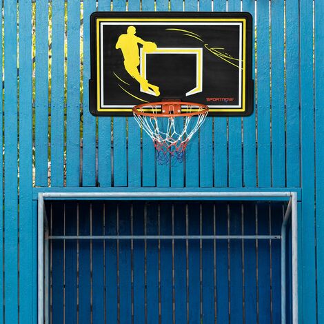 Canestro Basket Sportnow Per Interni/Esterni - Acciaio E PE, 110x90cm, Nero/Giallo - Foto 12