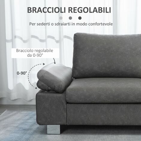 EASYCOMFORT Divano 2 Posti Moderno in Legno con Cuscini, Seduta