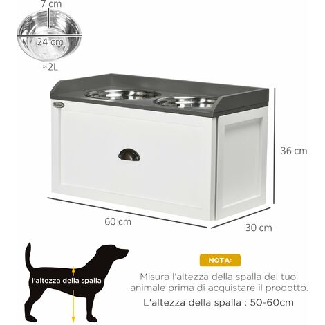 Ciotole Rialzate Per Cani Regolabili - 2 Ciotole Acciaio Inox 1.5L Con Supporto - Foto 14