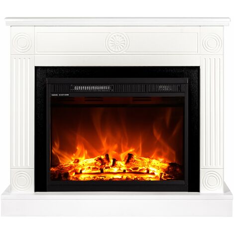 Caminetto elettrico da parete L110 x P14 x H49 cm Bianco - LALITA