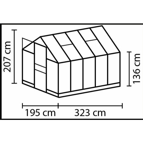 Gardebruk Serra da Giardino in Alluminio 7,2m² 380x190cm 11,73m³ 4 Finestre  Orto Piante Esterno