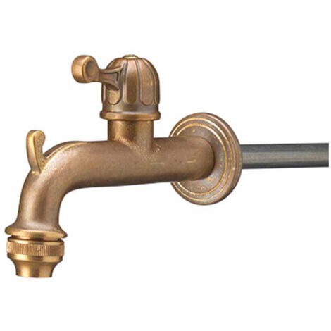 Bibcock Ottone Rubinetto Da Giardino Ottono 1/2" - Antigelo E Antiruggine Raccordo Tubo Giardino 1/2