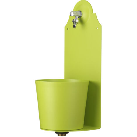 Fontana a Parete da Giardino con Rubinetto Belfer 42/PRX Verde Acido