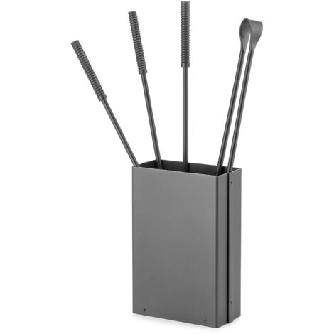 Set Camino 4 Pezzi con Barilotto 20x10x60 cm in Ferro Belfer 3010 Antracite