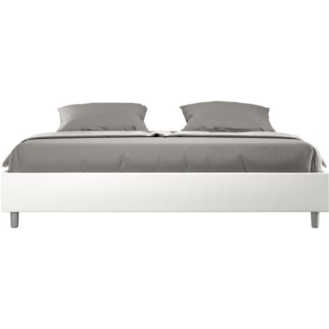 Letto Matrimoniale Large Sommier 180x200 cm con Rete Azelia Bianco (1/5)