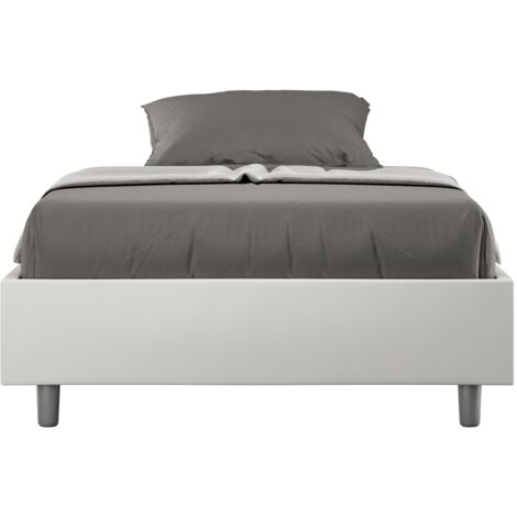 Letto 1 Piazza e Mezzo Sommier 120x210 cm Senza Rete Azelia Bianco