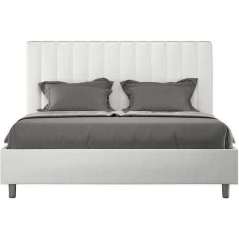 Letto Matrimoniale 160x210 cm con Rete Agueda Bianco (1/5)