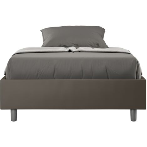 Letto Matrimoniale Francese Sommier 140x200 cm con Rete e Contenitore Azelia Cappuccino (1/5)