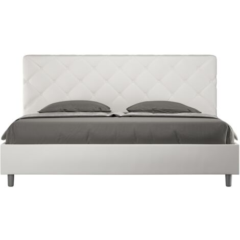 Letto Matrimoniale Extra Large 200x200 cm con Rete Priya Bianco (1/5)