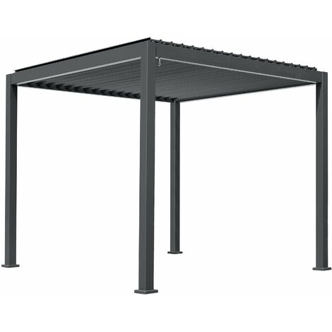 Pergola Da Giardino Outsunny 3x3m - Tetto In Policarbonato, Alluminio, Grigio - Foto 9