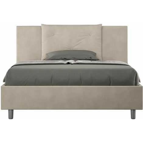 Letto Matrimoniale Large 180x190 cm con Rete e Contenitore Appia Sabbia (1/4)