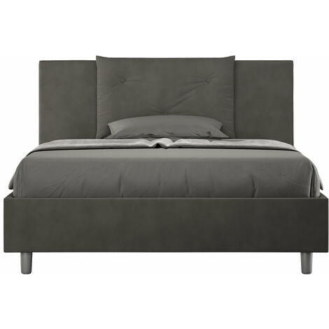 Letto Matrimoniale Francese 140x210 cm Senza Rete Appia Grigio (1/4)