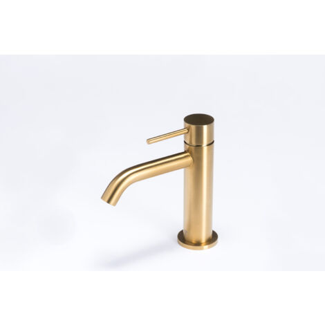 Miscelatore Monocomando Per Lavabo A Cascata Oro Spazzolato - Thilia - Foto 6