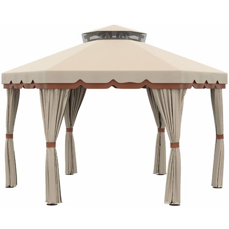 Telo Di Ricambio Gazebo Cadice 4x4m - Poliestere Idrorepellente, Colore Arancione