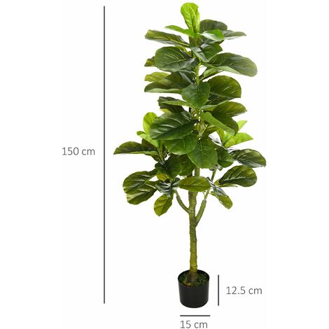 Albero Artificiale Ficus Lyrata (Foglia Di Fico) – Verde, Altezza 17,8 Cm – Nearly Natural - 5